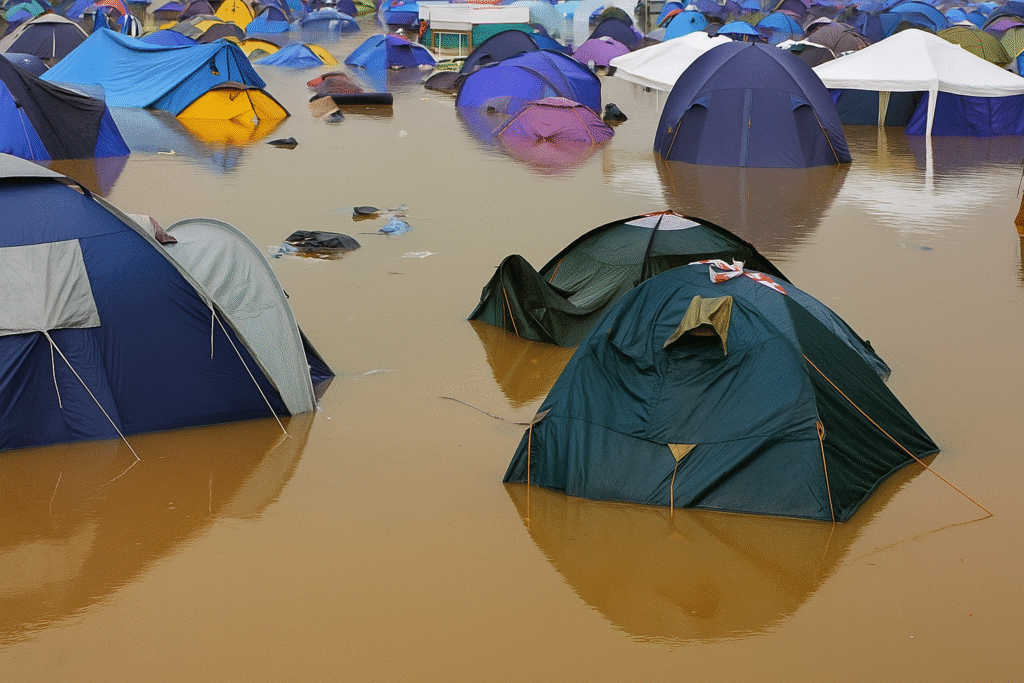 Como acampar na chuva