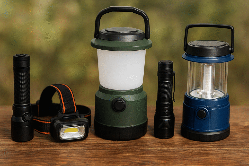 Lanternas para camping e trilhas